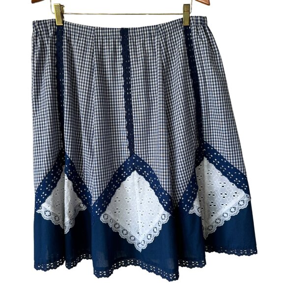 Vintage Little House Creations Prairie Skirt Sz Lg Patchwork Boho Cottage Gypsy - Picture 2 of 16